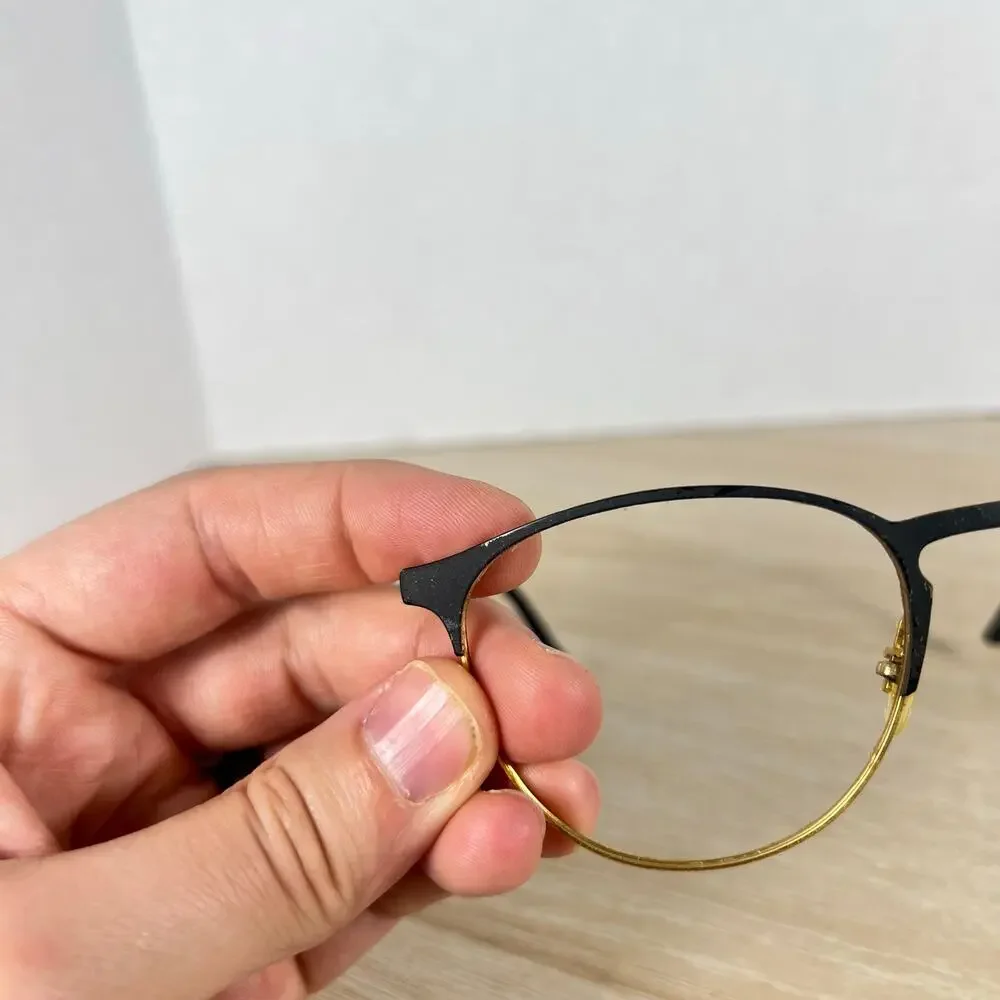 Ray-Ban RB6375 3051 Eyeglasses Gold Black Frames Only READ DESC 53-18-145